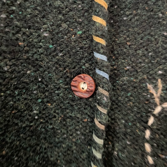 Woolrich Christmas Holiday Pure Wool Cardigan Green Size L Snowman Embroidered - Picture 5 of 12